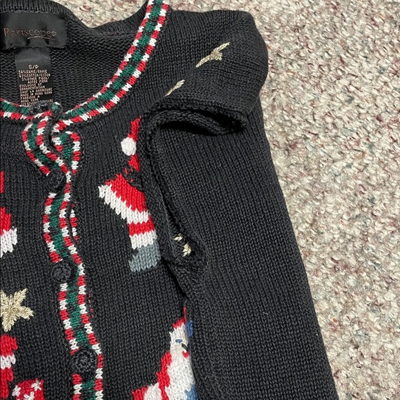 Vintage 90s Festive embroidered Santa Knit Vest- adorable - Picture 8 of 11